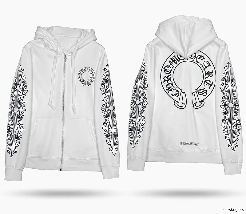 Chrome Hearts Printed Trendy and Cool Style White Hoodie