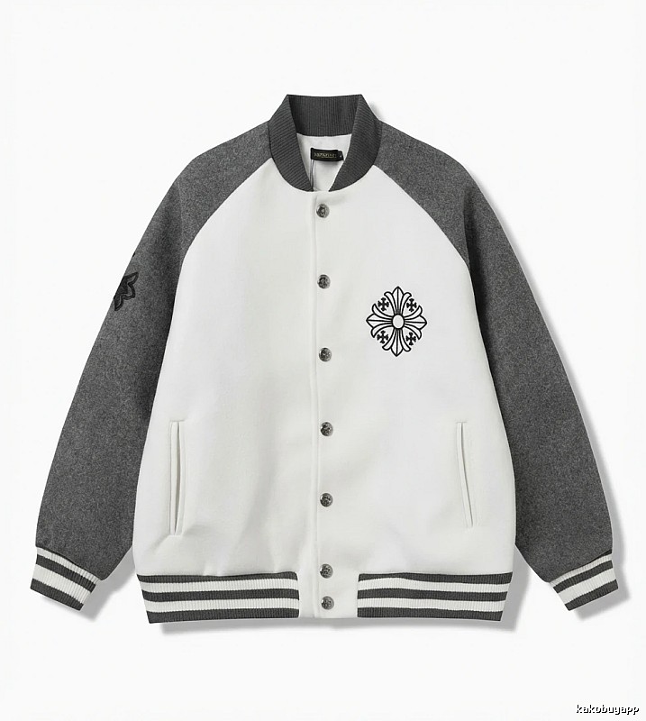 Chrome Hearts Retro Grey and White Collar Jacket