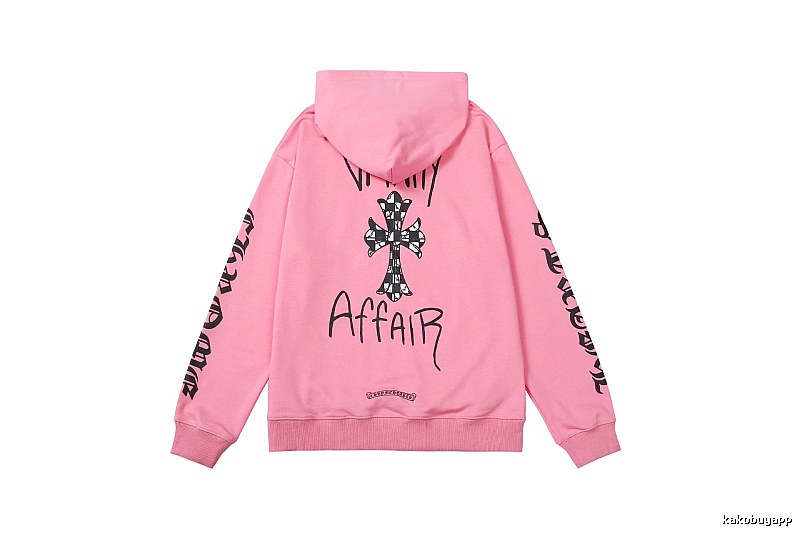 Chrome Hearts Streetwear Cross graphic hoodie Black Blue Cross with Practical Shape