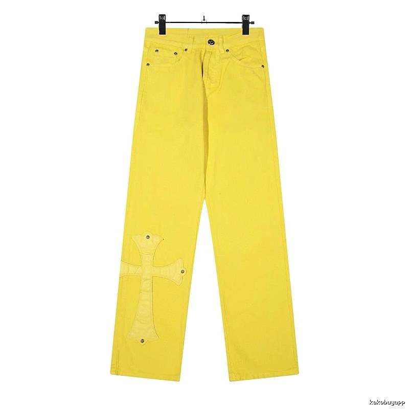 Chrome Hearts Streetwear Graphic jeans Light Denim Jeans with Logo Accent