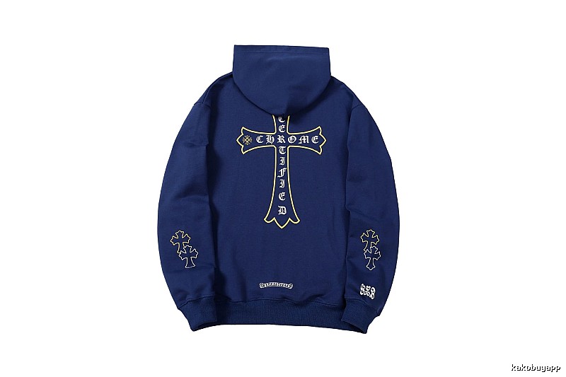Chrome Hearts Weekend Cross graphic hoodie Black Blue Cross for Seasonal Looks