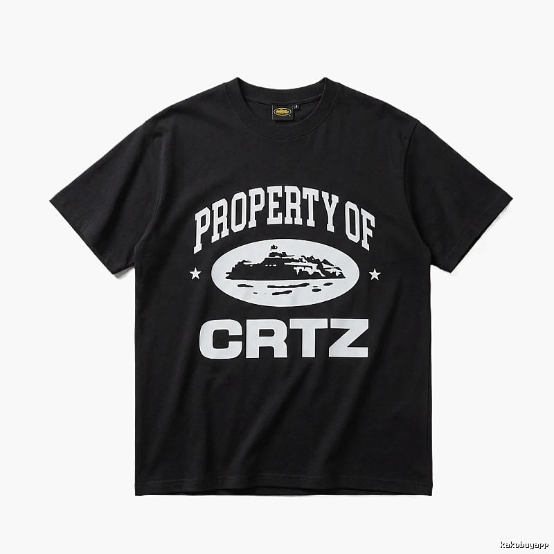 Corteiz black and white minimalist style T-shirt