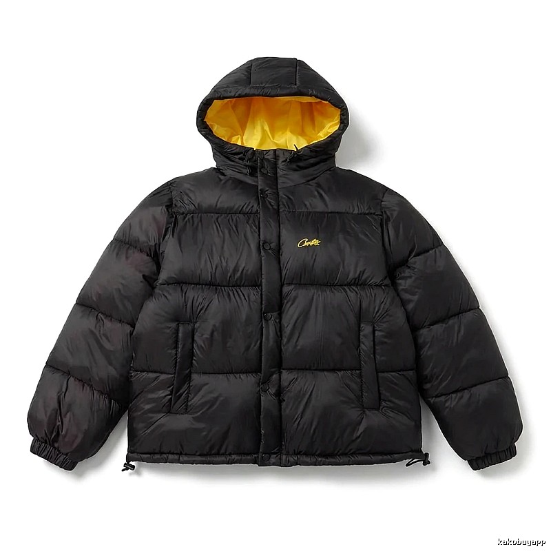 Corteiz black and yellow color - blocking down jacket