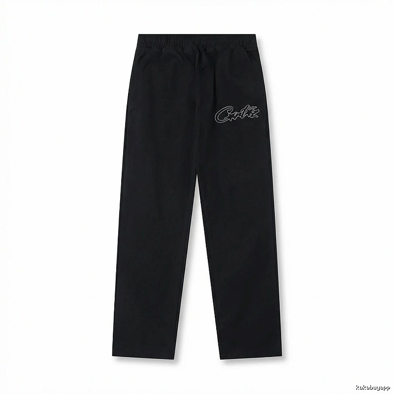 Corteiz minimalist style black long trousers