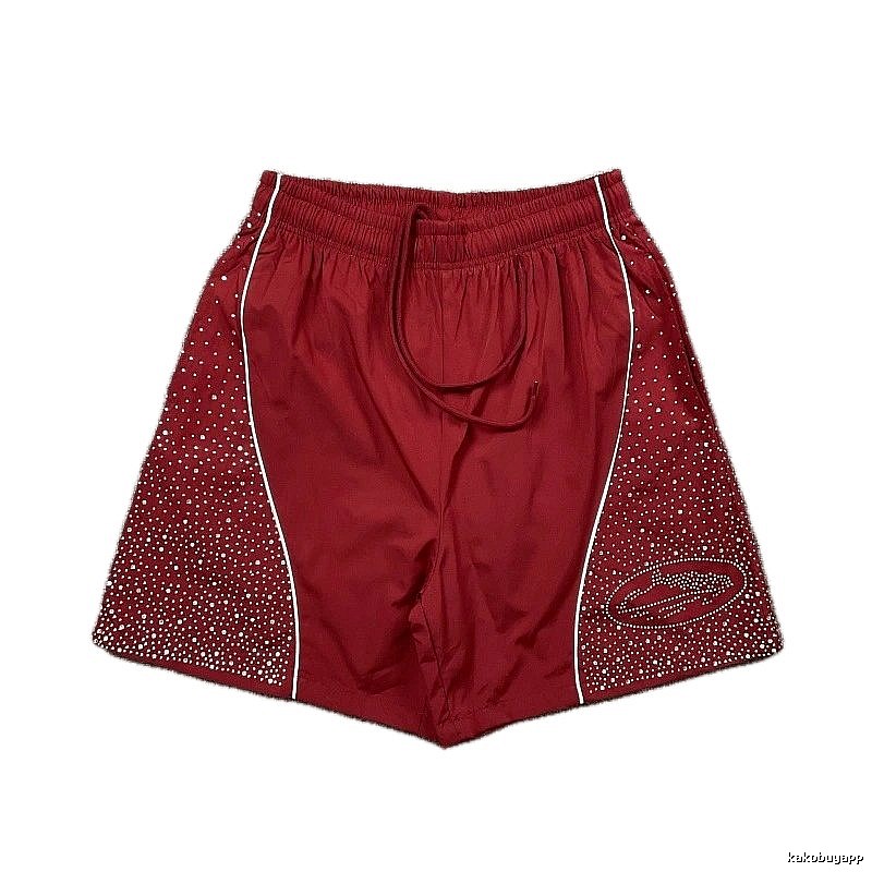 Corteiz Starry Street Style Burgundy Shorts