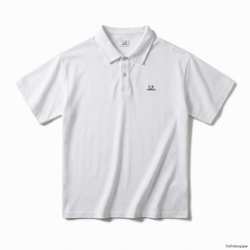 C.P simple style white Polo shirt