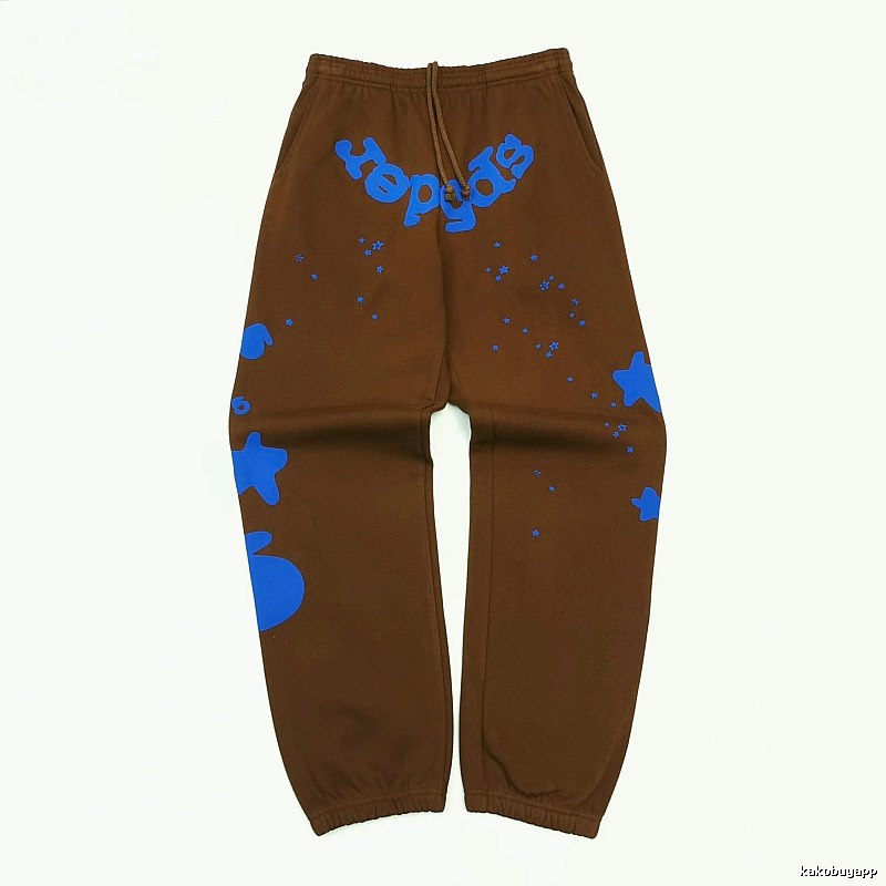 Daily Edit Sp5der Graphic Sweatpants - Brown