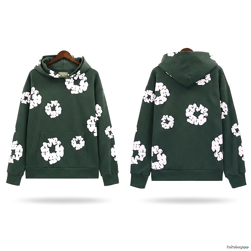 DENIM TEARS Floral Print Dark Green Sweatshirt