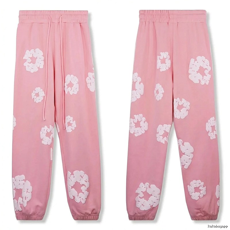 DENIM TEARS Flower Pink Sweatpants