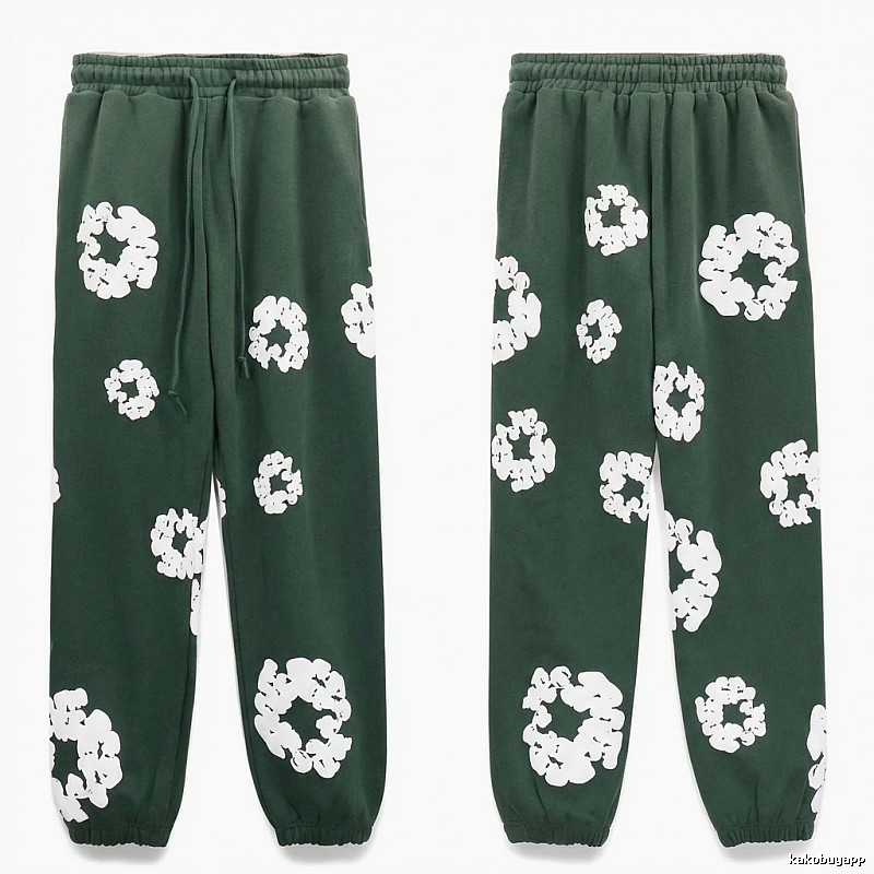 Denim Tears Printed Casual Dark Green Pants
