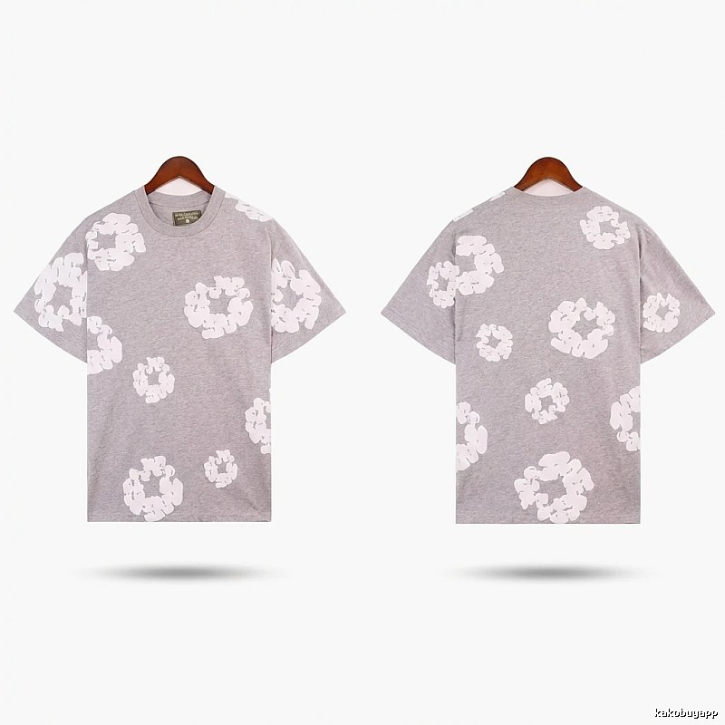 DENIM TEARS Printed Casual Grey T-shirt