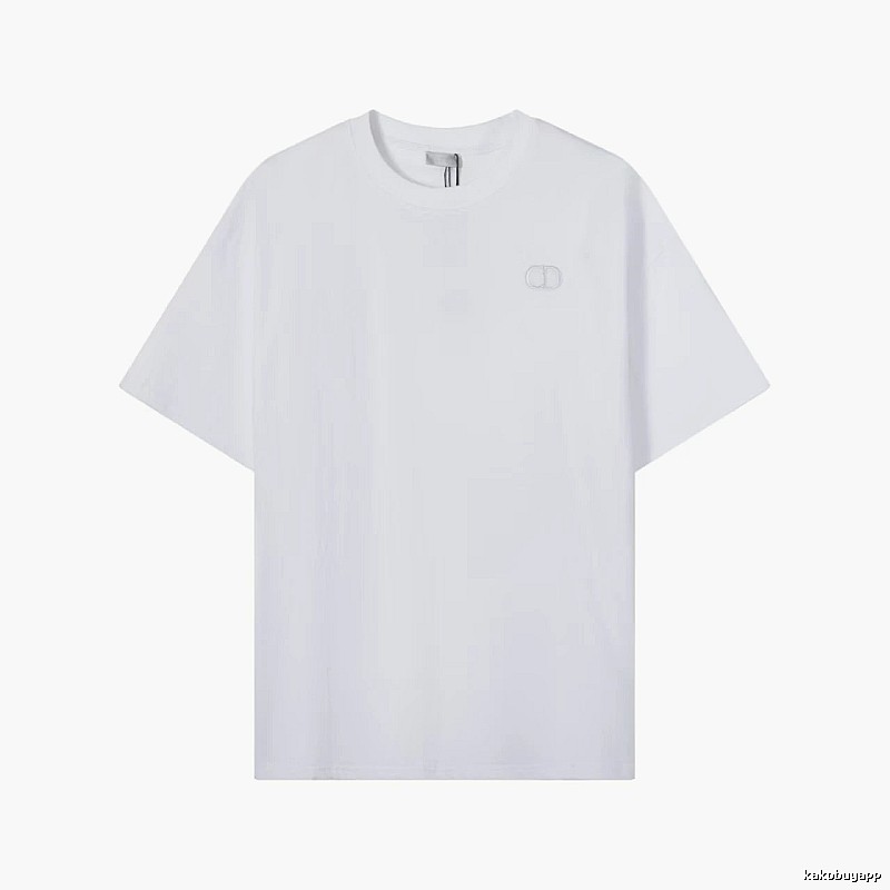 Dior CD Embroidered Minimalist Style White T-Shirt