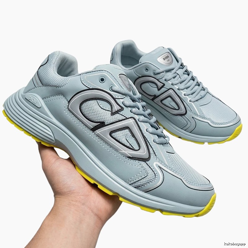 Dior dad shoes with light gray trendy brand style