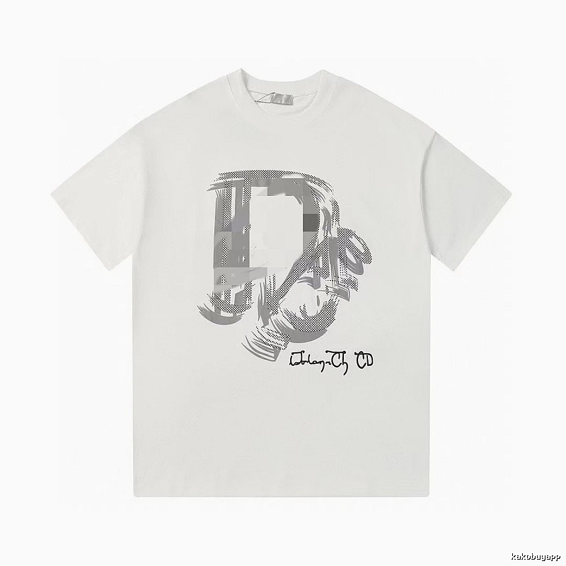 Dior Graffiti Collection Trendy & Cool Style White Short-sleeve T-shirt