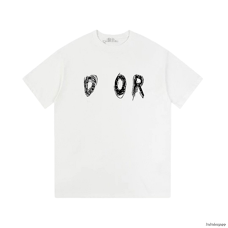 Dior Graffiti Collection Trendy Cool Style White T-Shirt