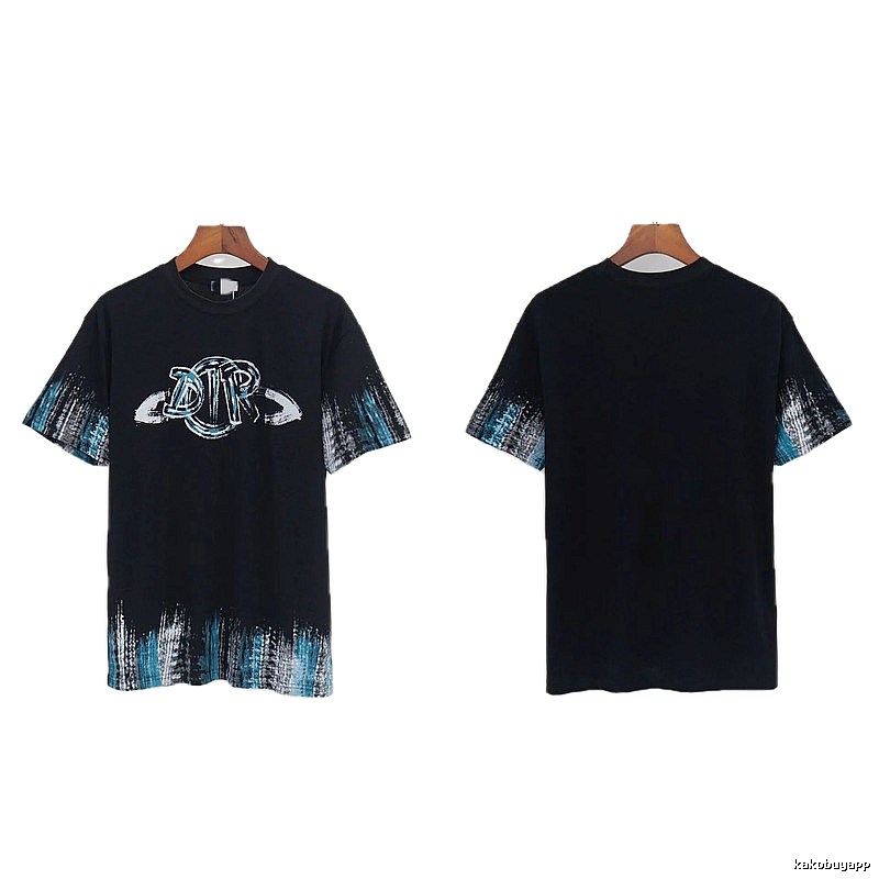 Dior Graffiti Cool Trendy Black Short-sleeve T-shirt