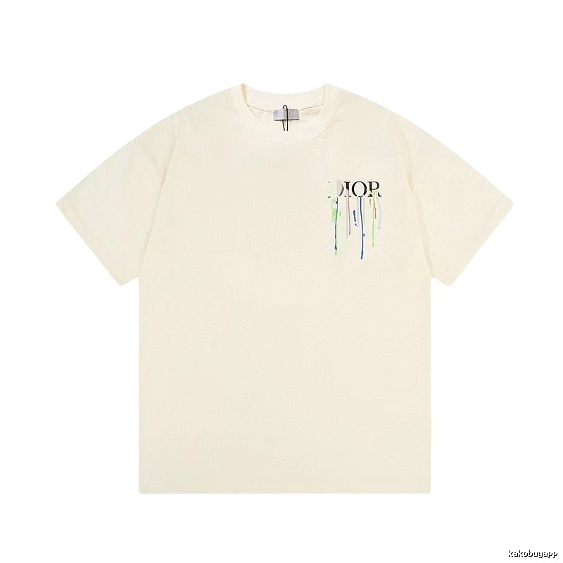 Dior Graffiti Print Street-style Off-white T-Shirt