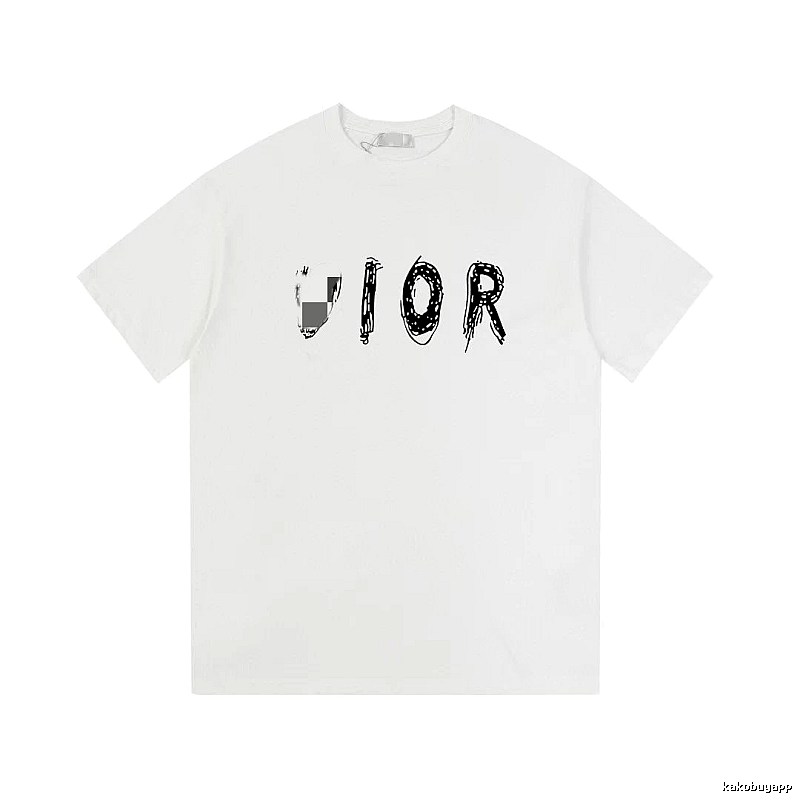 Dior Graffiti Street Style White Short-sleeve T-shirt