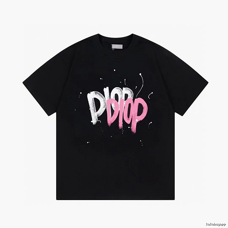 Dior Graffiti Trend Style Black Short-sleeve T-shirt
