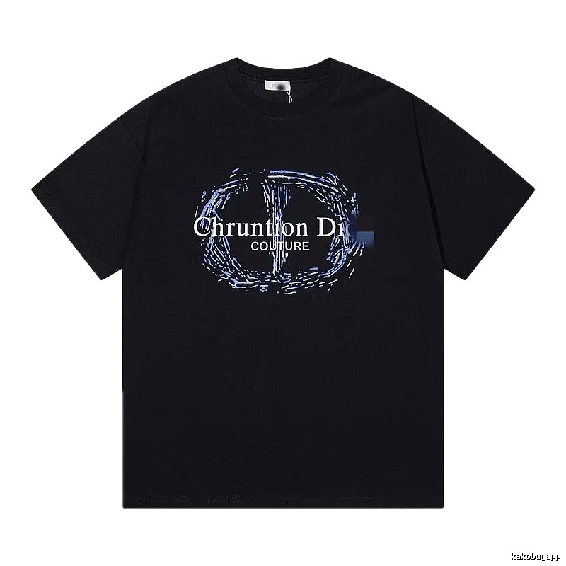 Dior Haute Couture Graffiti-style Black Short-sleeve T-shirt
