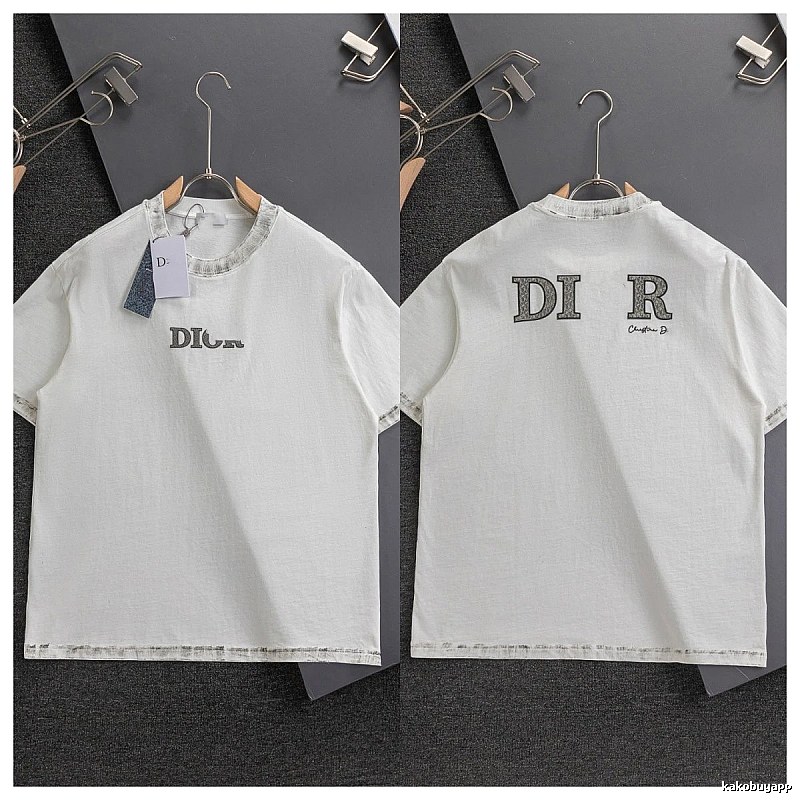 Dior Letter Print Vintage White T-shirt
