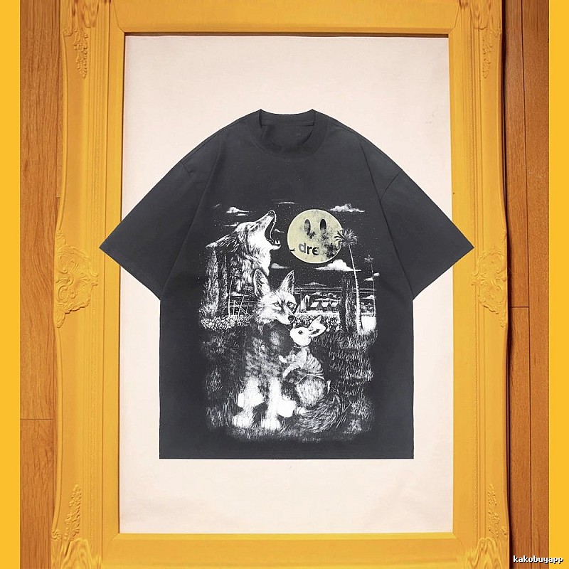 DREW Animal Print Street Style Black T-Shirt