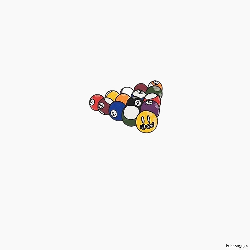 DREW Billiards Smiley Face Street Style Off-white T-shirt