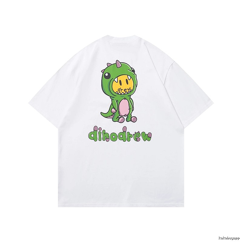 DREW Dinosaur Print Street Style White T-Shirt