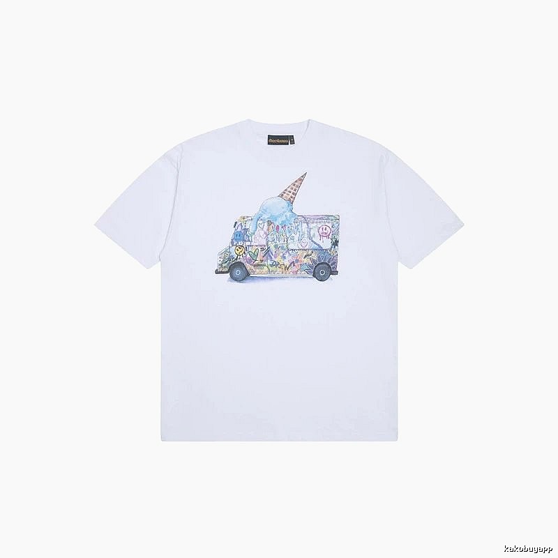DREW Graffiti Ice Cream Truck Street Style White T-shirt