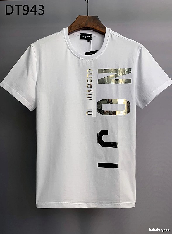 DSQ ICON Foil-stamped Trendy White T-Shirt