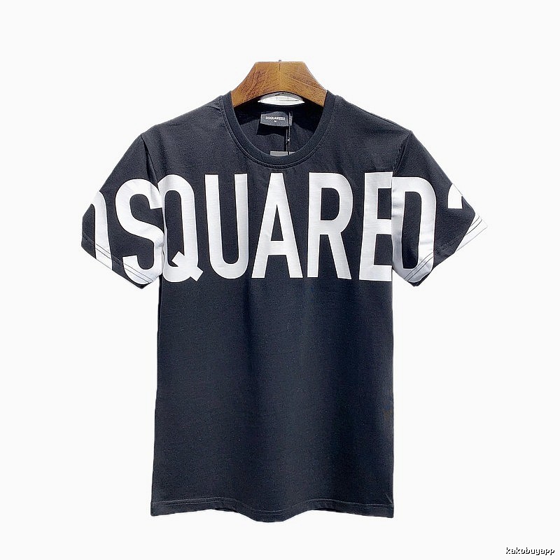 DSQ Trendy Cool Large Letter Printed Black Short-Sleeve T-Shirt