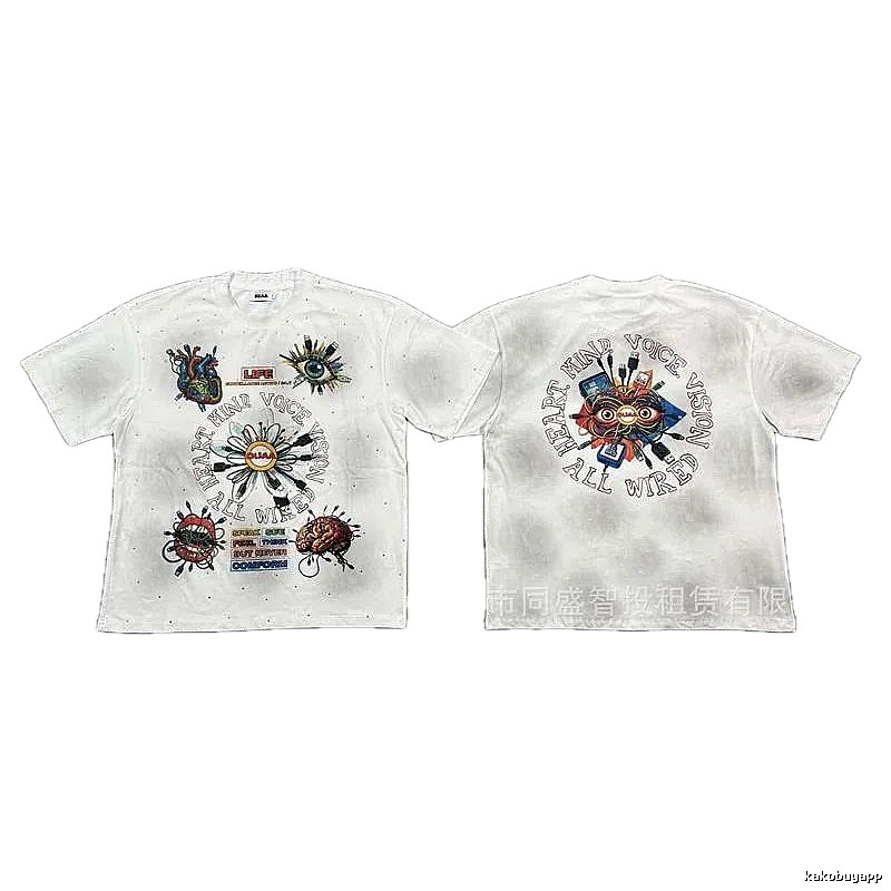 DUAA Organ Print Street Style White T-shirt
