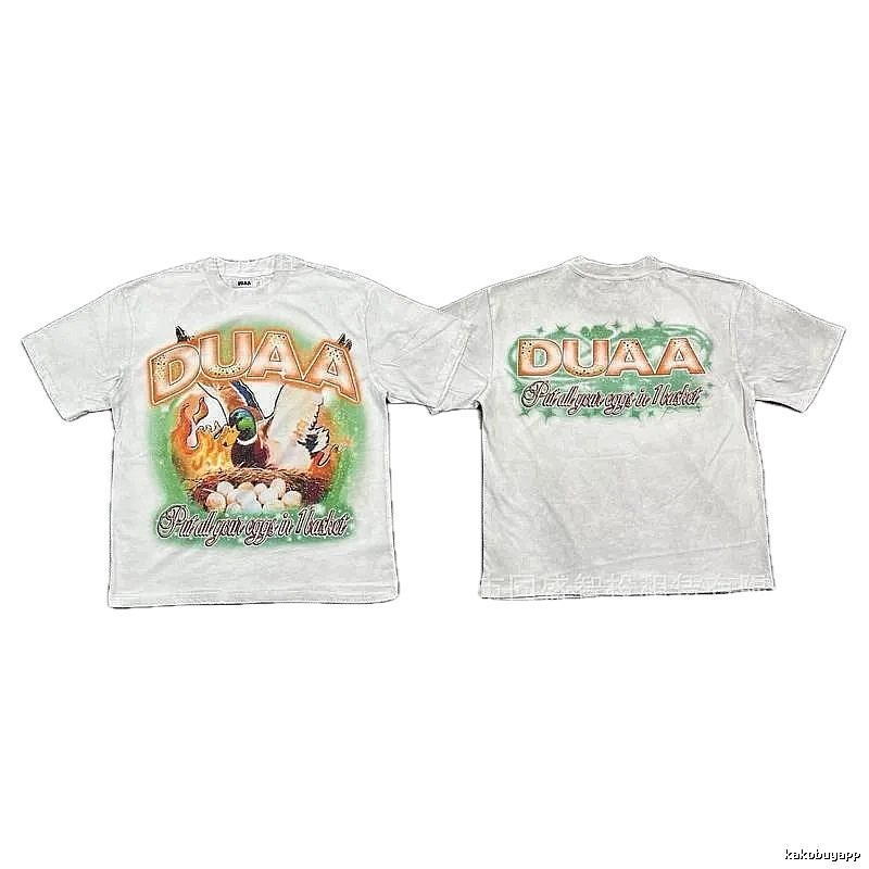 DUAA Wild Duck Print Vintage Style White Short-sleeve T-shirt