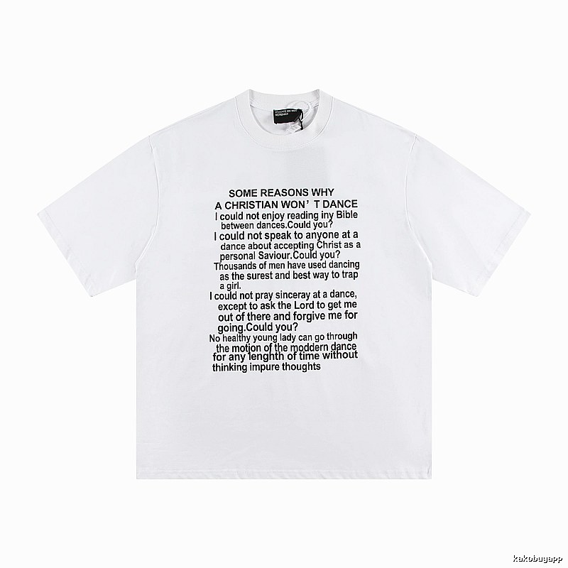 ERD Slogan Print Street Style White T-Shirt
