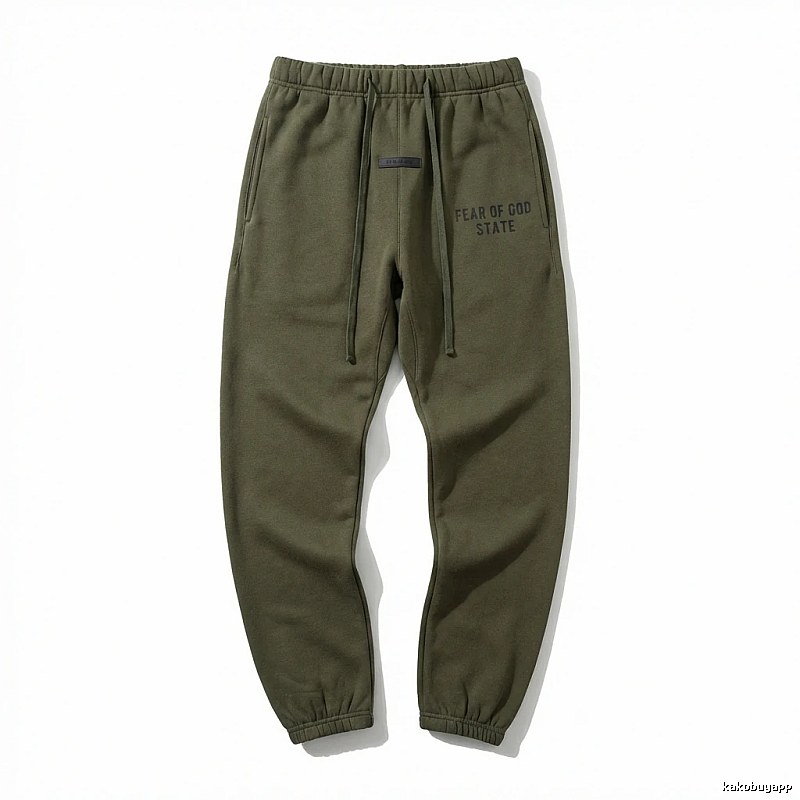 ESSENTIALS casual style olive green sweatpants