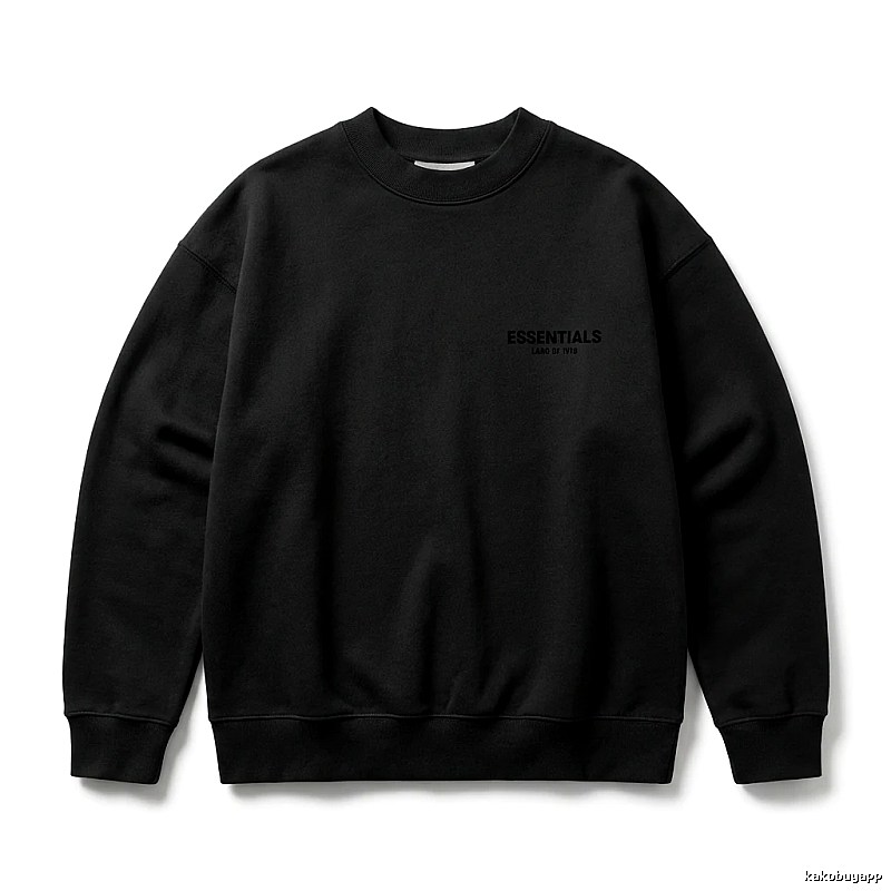 ESSENTIALS minimalist style black sweatshirt
