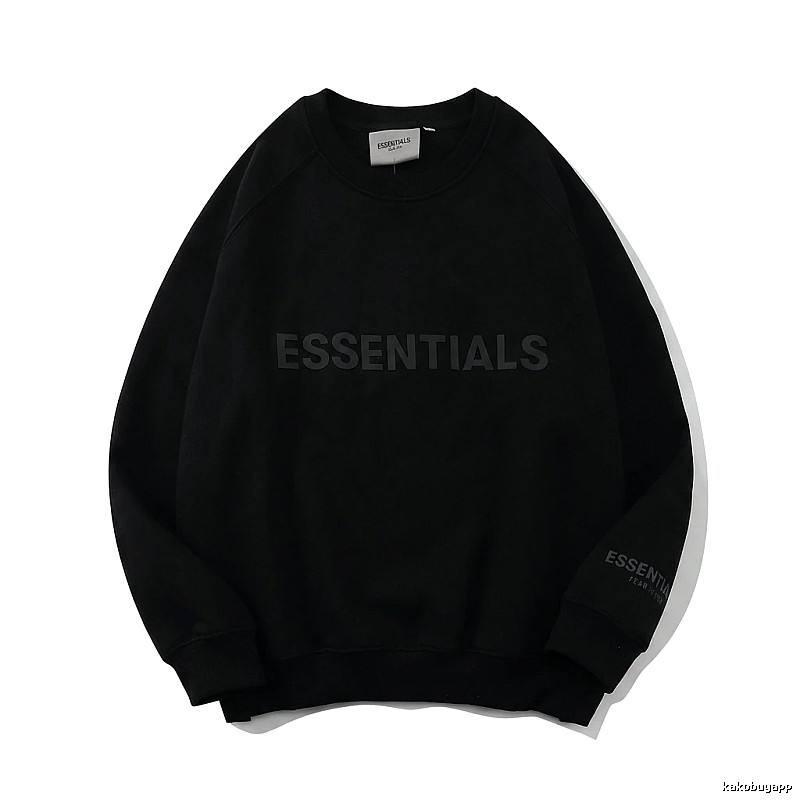 ESSENTIALS minimalist style black sweatshirt