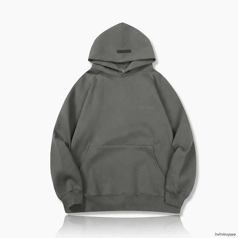 ESSENTIALS minimalist style grey hoodie