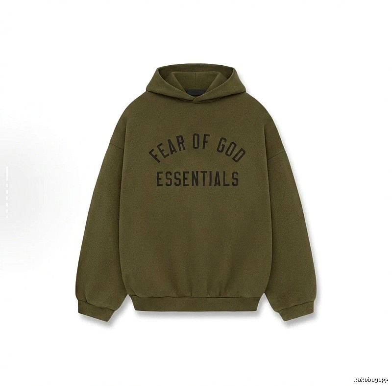 ESSENTIALS minimalist style olive green sweatshirt
