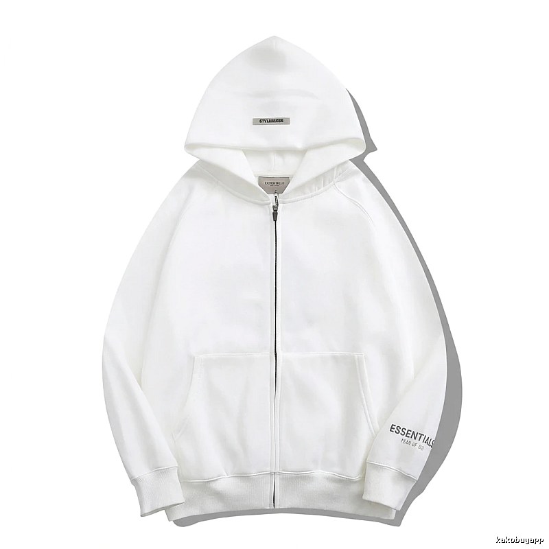 ESSENTIALS minimalist style white hoodie
