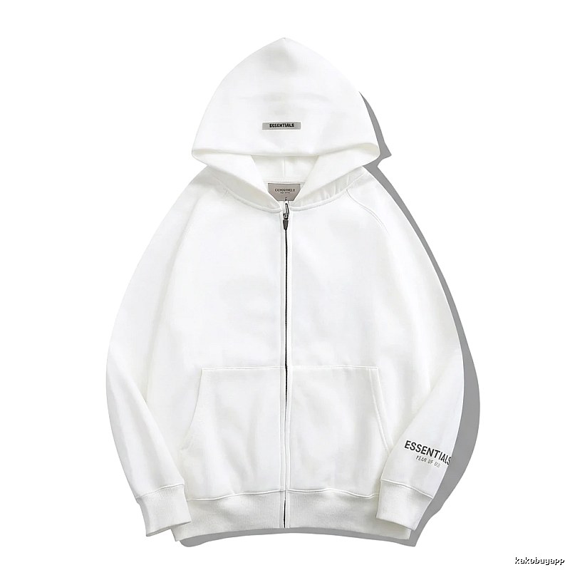ESSENTIALS minimalist style white hoodie