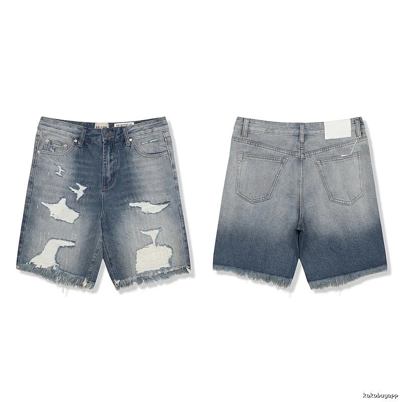 Gallery Dept Gradient Ripped Denim Shorts