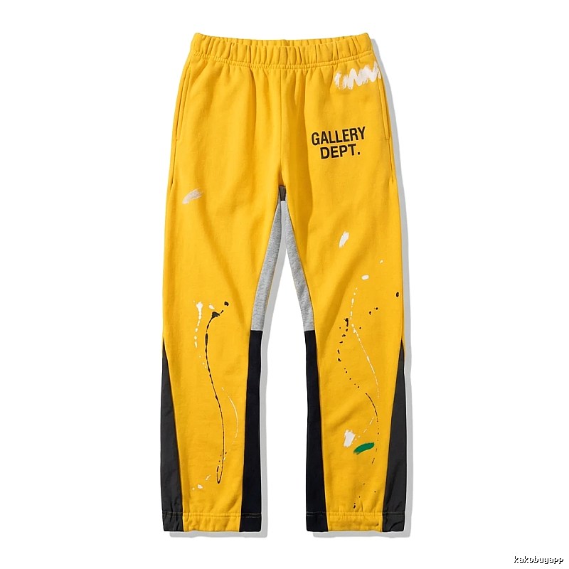 Gallery Dept Graffiti Style Yellow and Black Contrast Color Pants