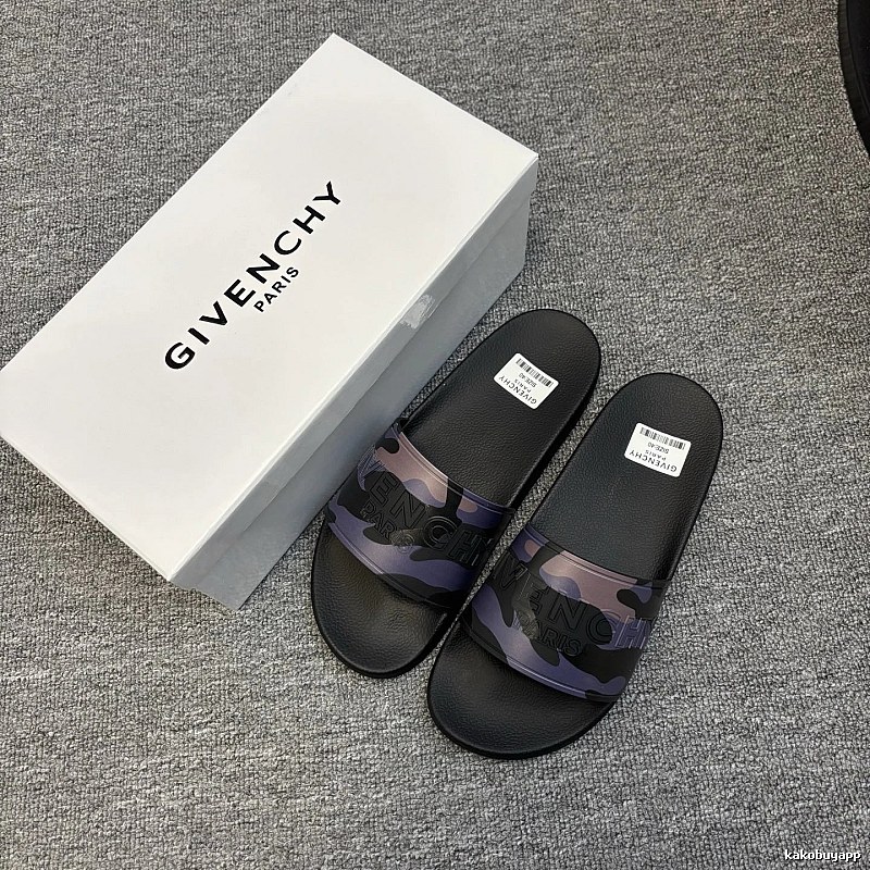 Givenchy Camouflage Street Style Black and Purple Casual Slides