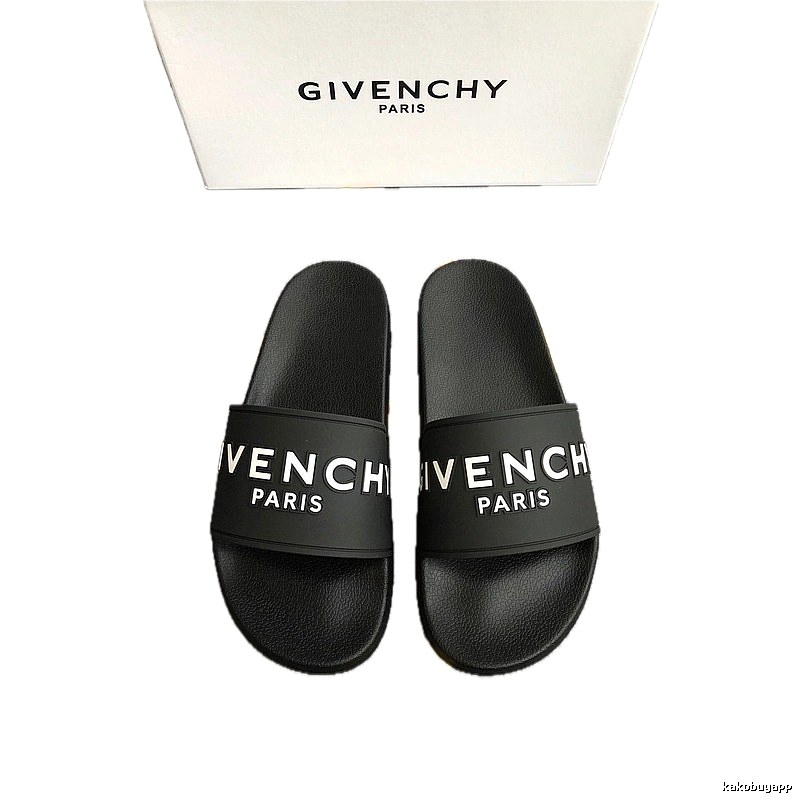 Givenchy Cool Trendy Letter Print Black Slide Sandals