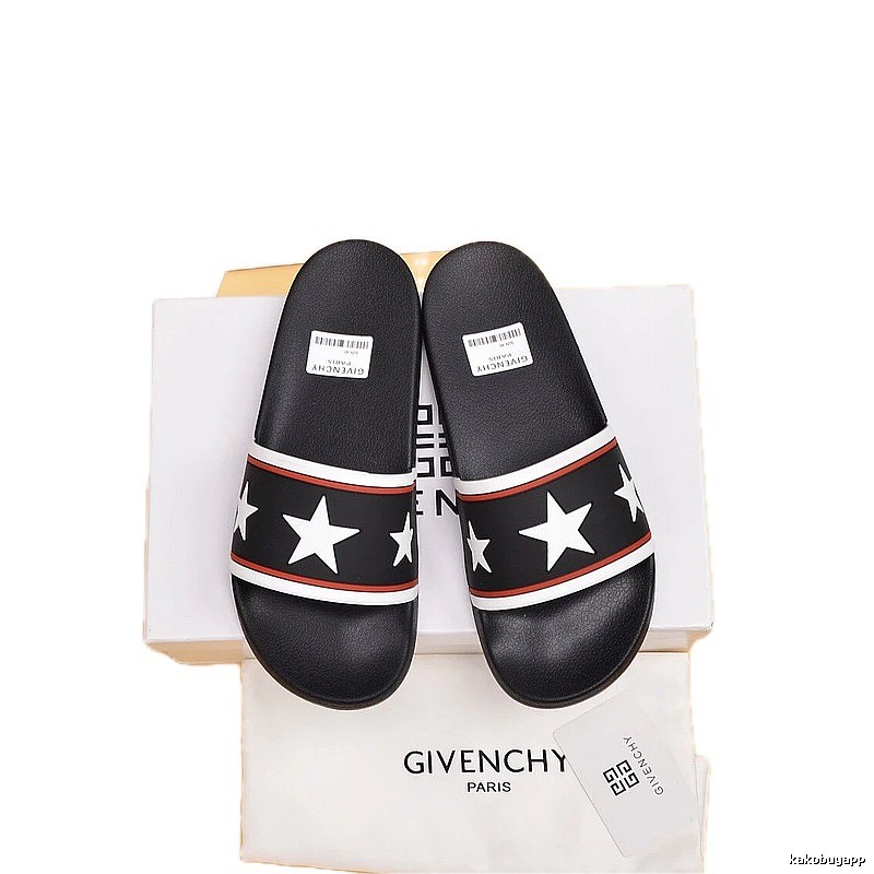 Givenchy Star Collection Trendy Style Black Slide Sandals