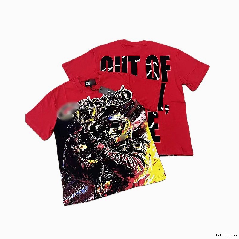 GOD Skull Racing Street Style Red T-Shirt