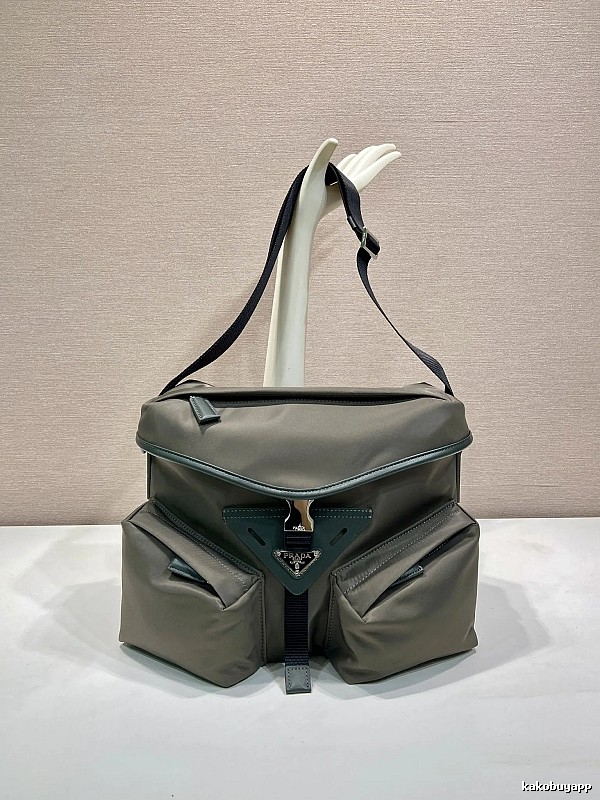 Gray Geometric Shoulder Bag Prada Shoulder Bag for Daily Rotation