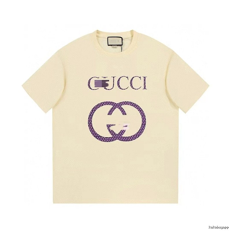 Gucci Double G Vintage Style Beige Short Sleeve T-Shirt