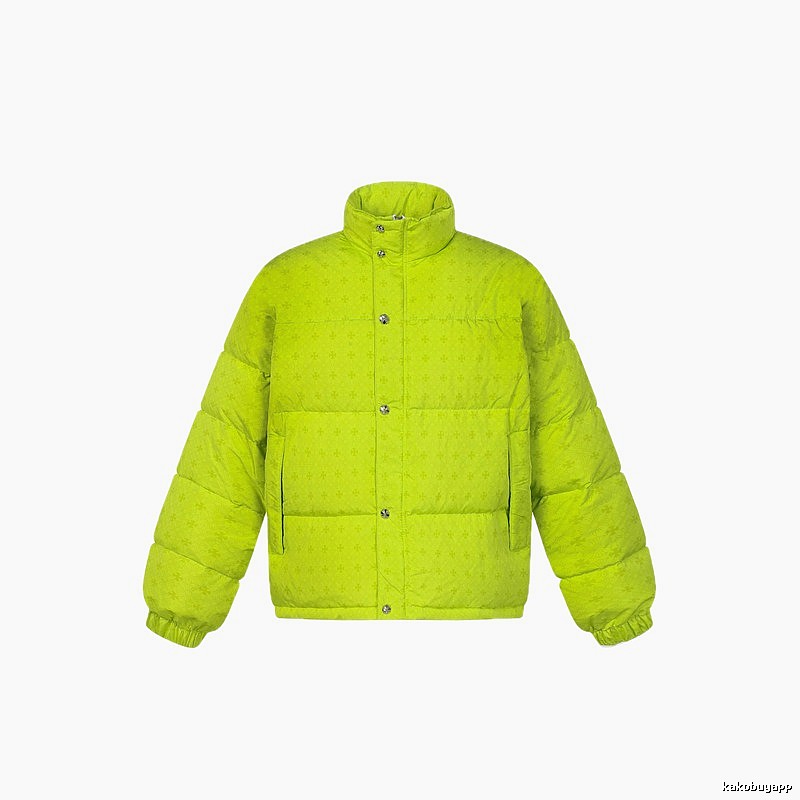 Gucci-printed trendy fluorescent green down jacket